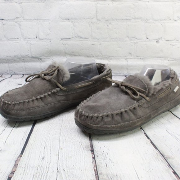 LL BEAN Shearling Lined Mocs Slippers Size 10 M - Picture 2 of 9